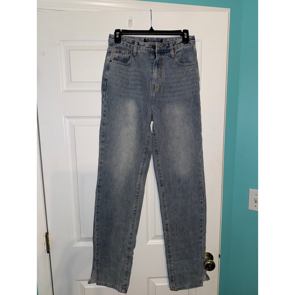 Lioness Light Wash High Waisted Straight Leg Blue‎ Jeans 100% Cotton Size 27